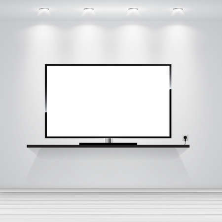 Realistic Vector. Led TV. Vector interior design. Interior wall. Living room interior. Modern interior. EPS 10thのイラスト素材
