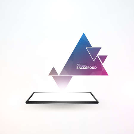 Smartphone with outgoing abstract design. Vector Designのイラスト素材