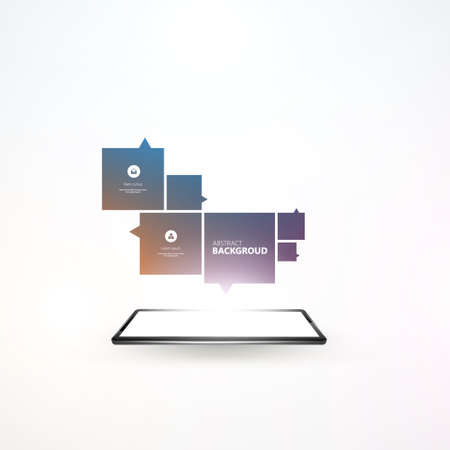 Smartphone with outgoing abstract design. Vector Designのイラスト素材