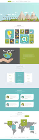 Eco One Page Website Template Designs and Eco Headerのイラスト素材