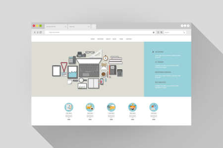 Vector design with flat-browser websiteのイラスト素材