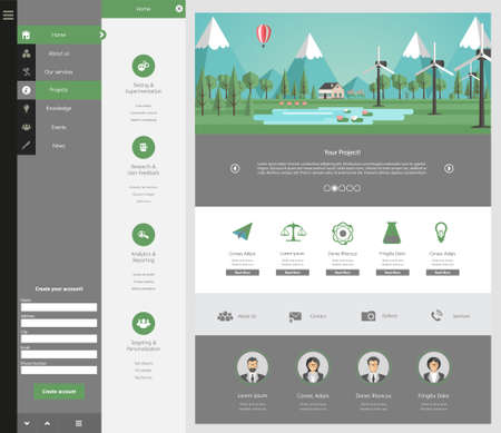 Flat Design Website Templateのイラスト素材