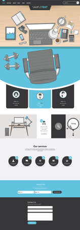 Quality One page website design template. Vector Designのイラスト素材