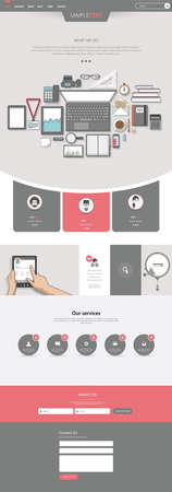 creative workplace one page website design templateのイラスト素材