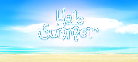 Say Hello to Summer, creative graphic message for your summer design.のイラスト素材