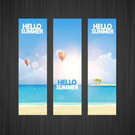 Summer beach banner vector illustration.のイラスト素材