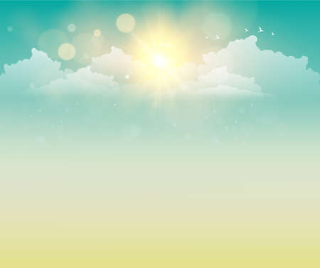 Vector Illustration of Abstract sunset with defocused lightsのイラスト素材