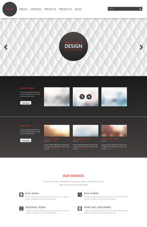 Modern One Page Website Template. Vector Modern Web Design with flat UI elements. Ideal for Business layout.のイラスト素材