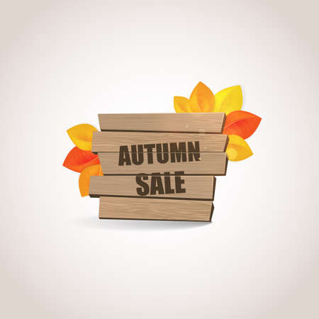 Autumn Sale Concept with Autumn Leaves Vector Illustration.のイラスト素材