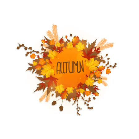 autumn foliage vector background, Can you use sale banner.のイラスト素材