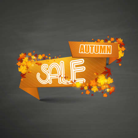 Autumn sale background with maple leaves. Vector illustration. EPS 10のイラスト素材