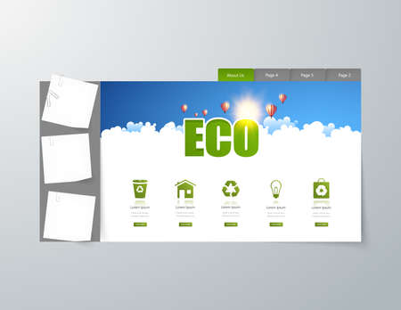 Simple Eco Creative Website Design Temnplate. Vector EPS 10 illustration.のイラスト素材