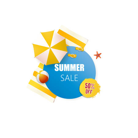 Summer sale background, and beach products.のイラスト素材