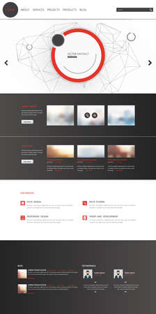 Website Design Vector Illustration with Abstract Headerのイラスト素材