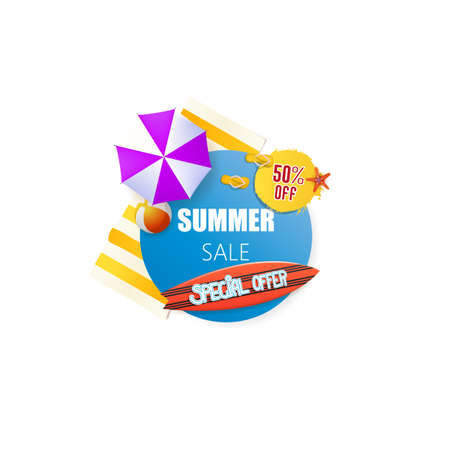 Summer sale background, and beach products.のイラスト素材