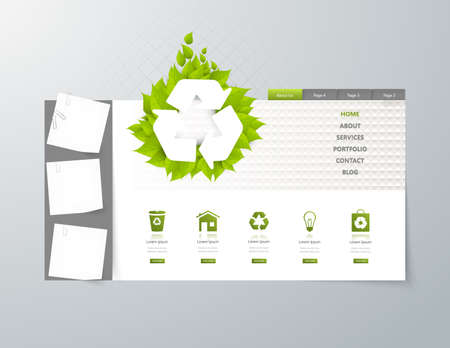 Simple Eco Creative Website Design Temnplate. Vector EPS 10 illustration.のイラスト素材