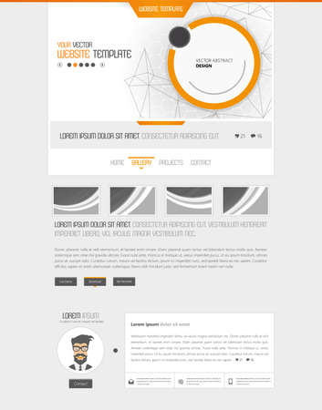 Website Design Vector Illustration with Abstract Headerのイラスト素材