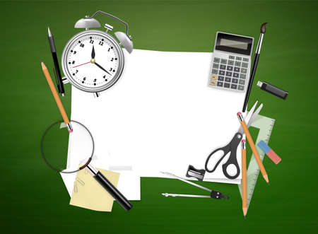 Vector Objects Education. Welcome back to school, Vector illustration.のイラスト素材