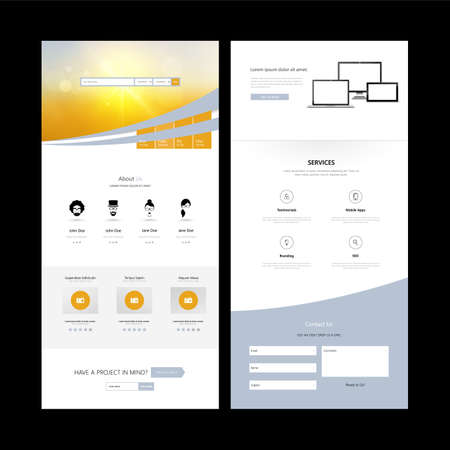 One page website design. Vector EPS 10 illustration.のイラスト素材