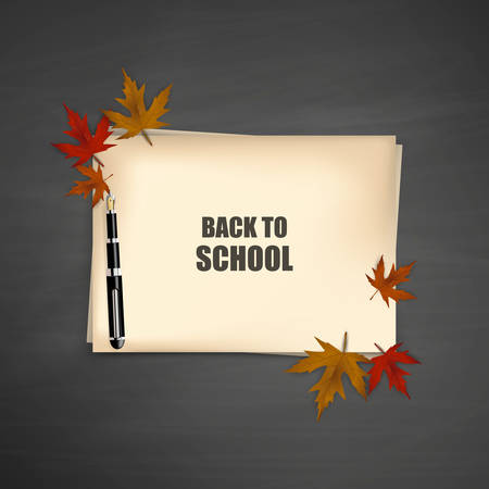 Autumn Concept Design, Illustration Vecor, Paper with Autumn Leaves.のイラスト素材
