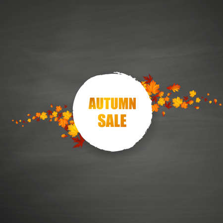 Autumn Sale Concept with Autumn Leaves Vector Illustration.のイラスト素材