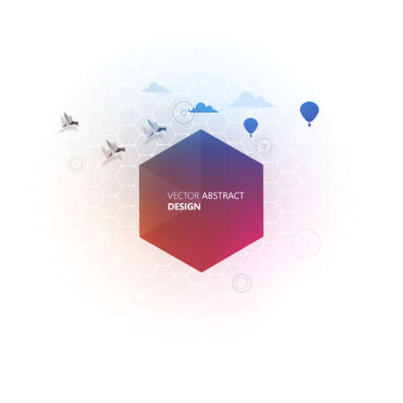 Abstract hexagon background minimalistic, Vector Design,のイラスト素材