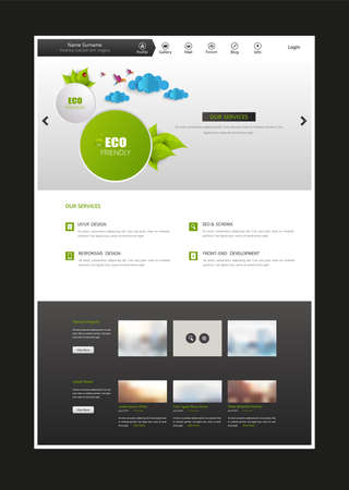 One Page Website Template. Eps 10 Vector Illustration.のイラスト素材