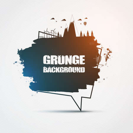 Grunge vector speech bubble. vector backgroundのイラスト素材