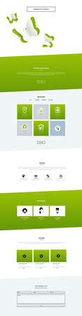 Vector One Page Website Template flat in design. Layered Editable Vector Illustrationのイラスト素材