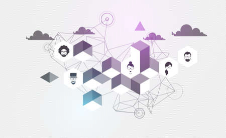Abstract Geometrical 3D Designのイラスト素材