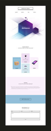 Quality One Page Website Template, Modern Web Design with flat UI elements. Ideal for Business layoutのイラスト素材