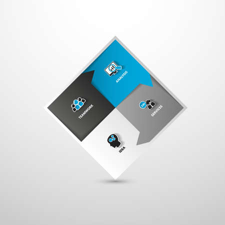 Vector illustration infographics four options. Template for brochure, business, web designのイラスト素材