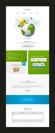 Quality One Page Website Template Vector eps10, Modern Web Design with flat UI elements. Ideal for Business layoutのイラスト素材