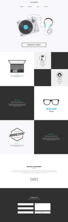 One page website template. Vector mobile friendly website. Smartphone compatible web design.のイラスト素材