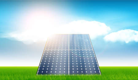 Detailed Vector Illustration of Electric Solar Panel.のイラスト素材