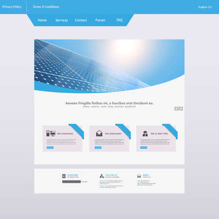 Modern Eco Simple Website Design Template, with Solar Panelのイラスト素材