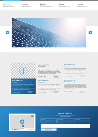 Modern Eco Simple Website Design Template, with Solar Panelのイラスト素材