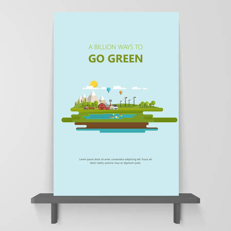 Abstract Flyer Design of Flat Countryside,のイラスト素材