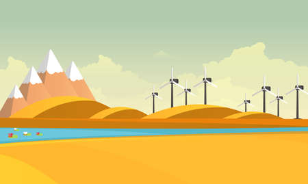 Eco lifestyle autumn background. Flat design concept vector illustration.のイラスト素材