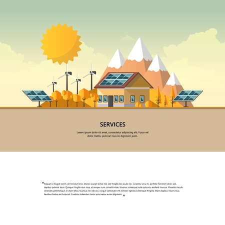 Eco lifestyle background. Flat design concept vector illustration.のイラスト素材