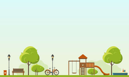 Public parks. Flat Vector illustration. Easy to make patterns.のイラスト素材