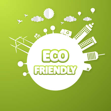 Vector Design Eco Friendly Labelのイラスト素材
