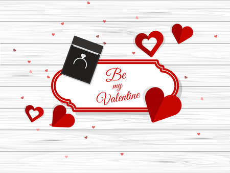 Vector Top View of Valentine's Day Elements on Desktopのイラスト素材