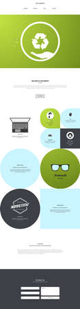Eco Header and One Page Website Template Vectorのイラスト素材