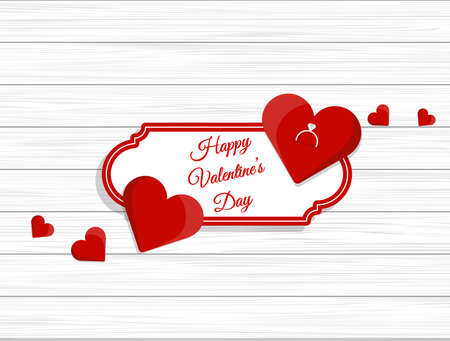 Vector Top View of Valentine's Day Elements on Desktopのイラスト素材