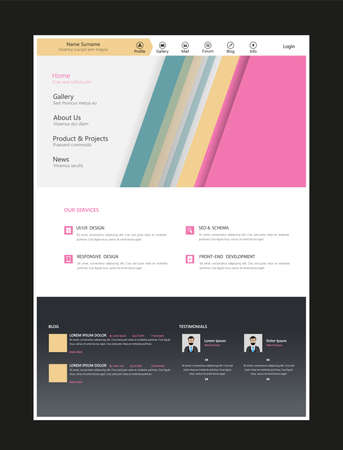 Professional Website Design Template in Vector Design.のイラスト素材