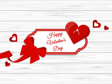 Vector Top View of Valentine's Day Elements on Desktopのイラスト素材