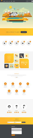One Page Website Design Template Vector Design in Professional.のイラスト素材