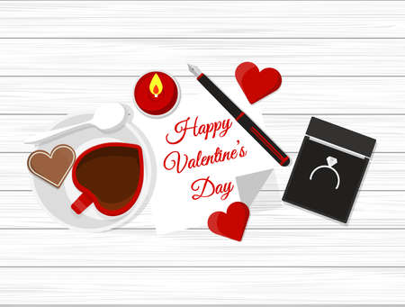 Hanging Valentine's Day Cut Out Paper hearthsのイラスト素材