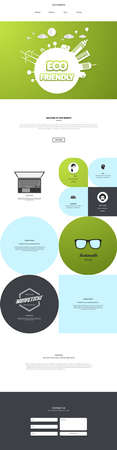 Eco One Page Website Design Template Vector Design in Professional.のイラスト素材